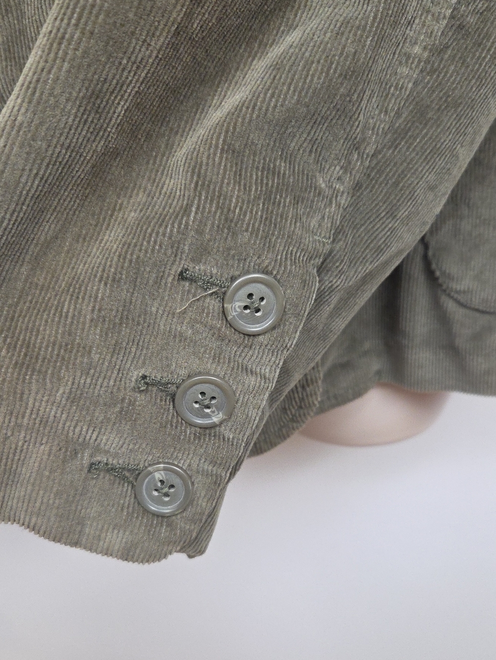 Vintage Y2K Olive Green Corduroy Cotton Blazer Jacket Goblincore Lagenlook - XL - Picture 5 of 10